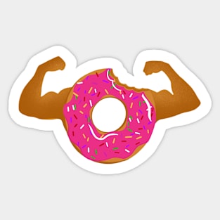 Power Donut Strong Donut with Muscles Sticker